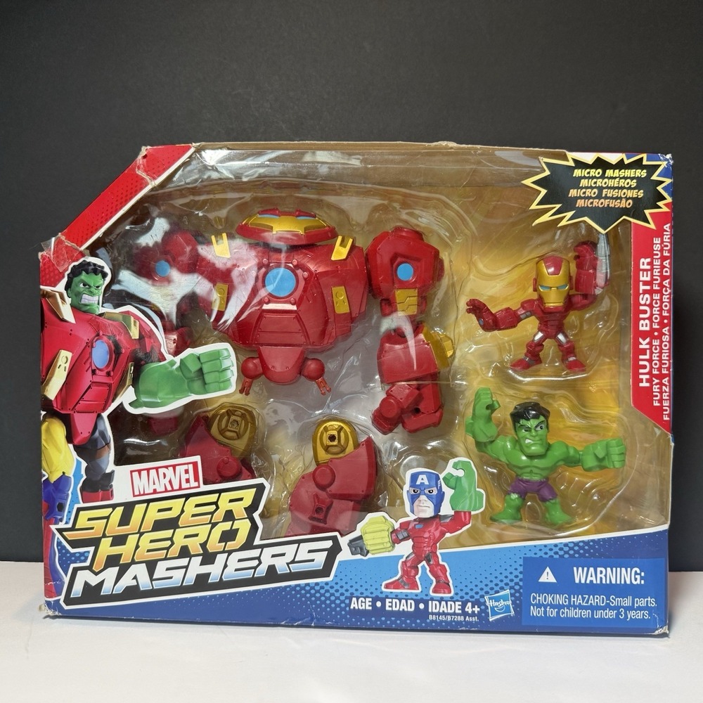 Super Hero Mashers Hulk Buster Fury Force Figure Set [Micro Hulk & Iron Man] NOB